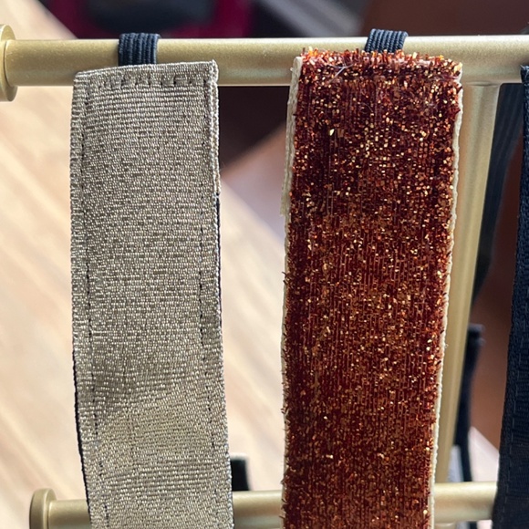 Lot of 4  Sweaty Bands, glitter orange, gold, and brown and black grossgrain EUC - Picture 4 of 10